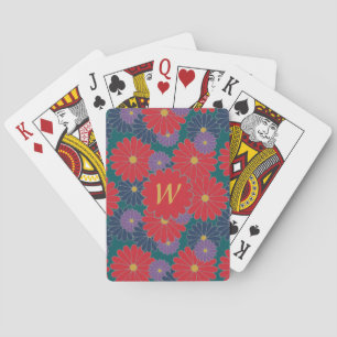 Splashy Fall Floral Classic Playing Cards