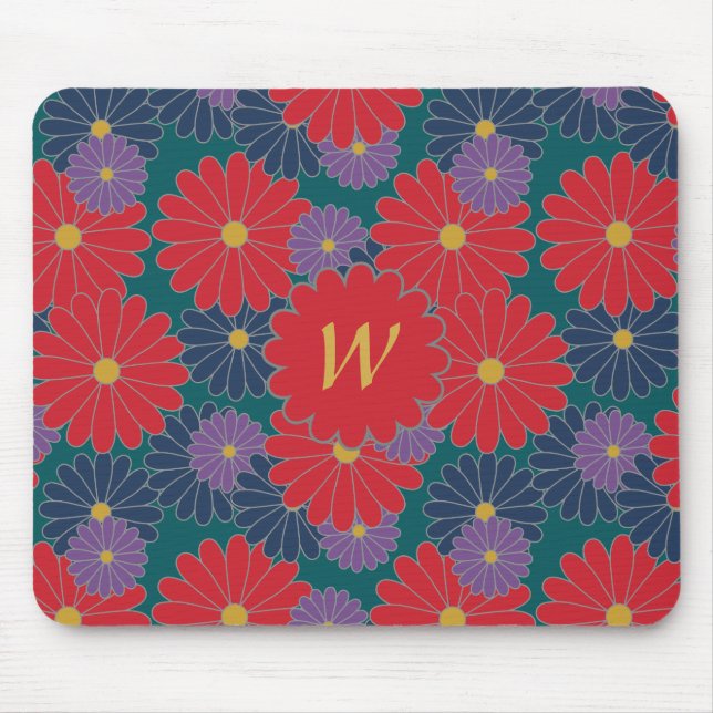 Splashy Fall Floral Mousepad (Front)