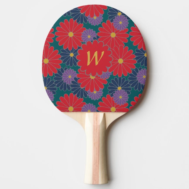 Splashy Fall Floral Ping Pong Paddle (Front)