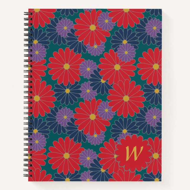 Splashy Fall Floral Spiral Notebook (Front)