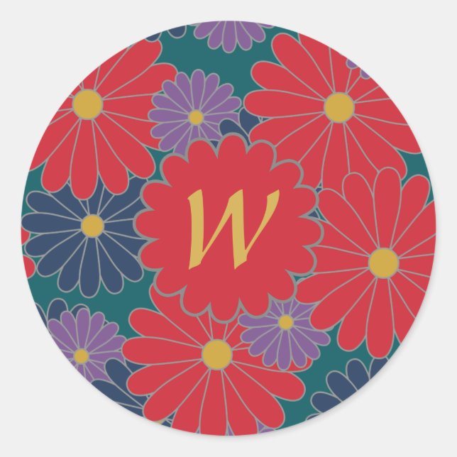 Splashy Fall Floral Sticker (Front)