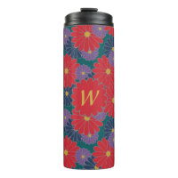 Splashy Fall Floral Thermal Tumbler