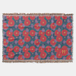 Splashy Fall Floral Throw Blanket