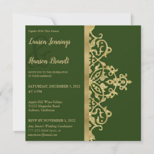 Splashy Gold Elegance Wedding Invitation