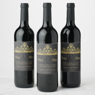 Splashy Gold Elegance Wine Label