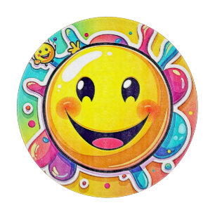 Splashy Happy Emoji Fun Cutting Board
