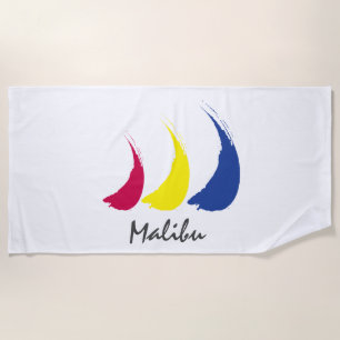 Splashy Sails_Paint-The-Wind_Malibu Beach Towel