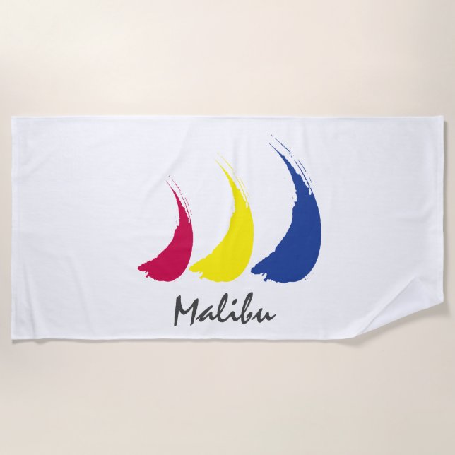 Splashy Sails_Paint-The-Wind_Malibu Beach Towel (Front)