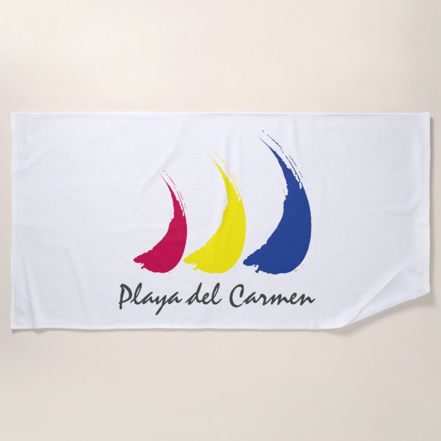 Splashy Sails_Paint-The-Wind_Playa del Carmen Beach Towel (Front)