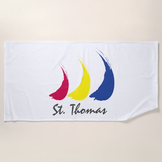 Splashy Sails_Paint-The-Wind_St. Thomas Beach Towel (Front)