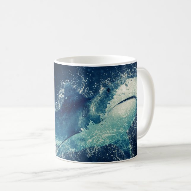 Splashy Shark Coffee Mug (Front Right)