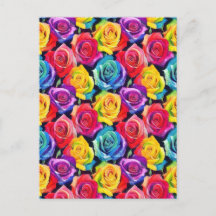 Splashy watercolor roses pattern