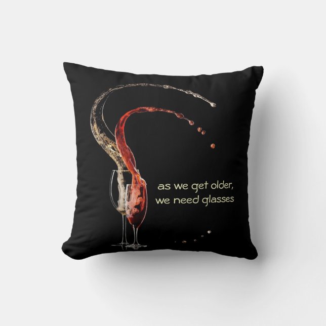 Splashy Wine Throw Pillow (Front)