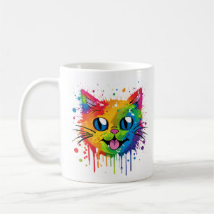 Splat Cat Rainbow Design Mug
