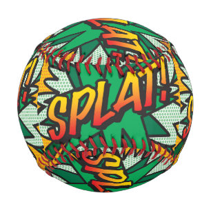 SPLAT Fun Retro Comic Book Pop Art Baseball