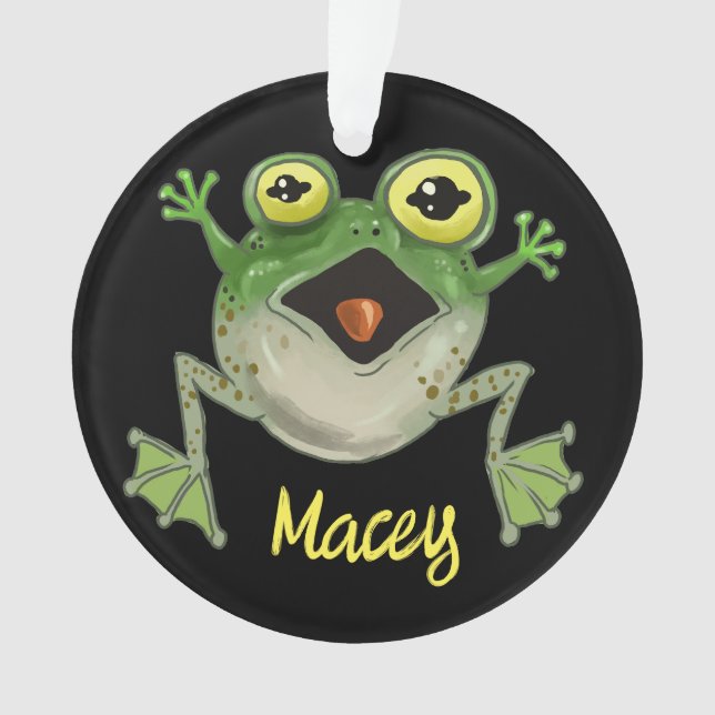 Splat! Silly Frog Ornament (Front)