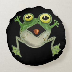 Splat! Silly Frog Round Cushion