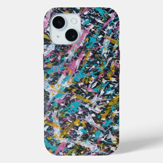 Splatter Abstract in Black and Multi Colours Case-Mate iPhone Case (Back)