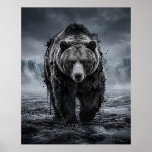 Splatter Bear Tundra Poster