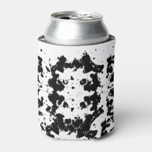 Splatter Black and White Can Cooler