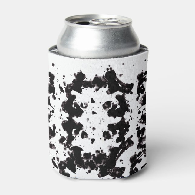 Splatter Black and White Can Cooler (Can Front)