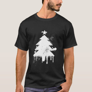 Splatter Christmas Tree Art Paint Splatter Holiday T-Shirt