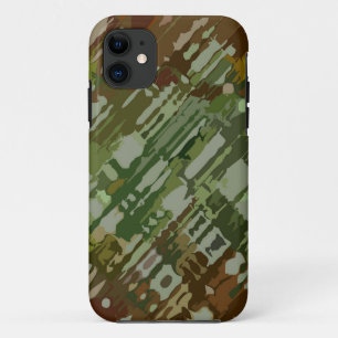 Splatter Design - green brown camouflage iPhone 11 Case