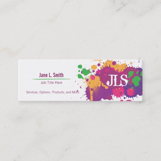 Splatter Generic Mini Business Card (Front)