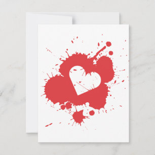 Splatter Heart (Wedding) Invitation Template 2