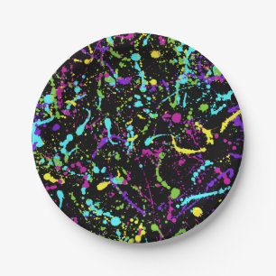 Splatter Paint-Colourful- Paper Plate