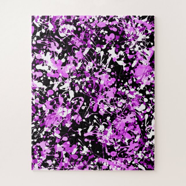 Splatter Paint in Orchid Jigsaw Puzzle (Vertical)
