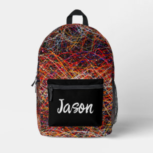 Splatter Paint Personalised Printed Backpack