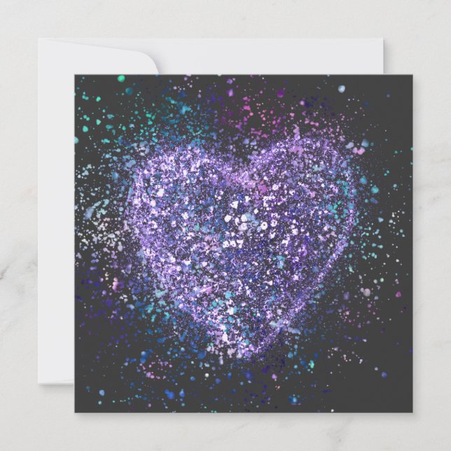 Splatter Paint Purple Heart Card (Front)