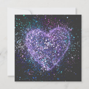 Splatter Paint Purple Heart Card