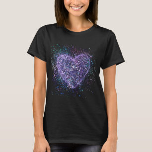 Splatter Paint Purple Heart T-Shirt