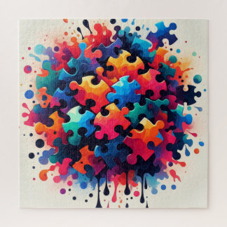 Splatter Paint Puzzle Pieces
