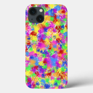 Splatter Paint Rainbow of Bright Colour Background iPhone 13 Case