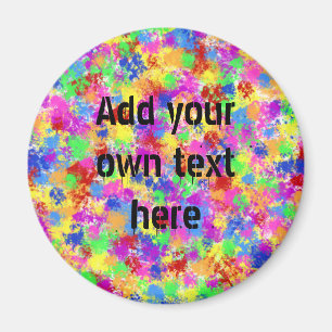 Splatter Paint Rainbow of Bright Colour Background Magnet