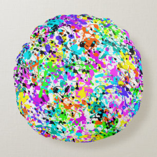 Splatter Paint Round Cushion