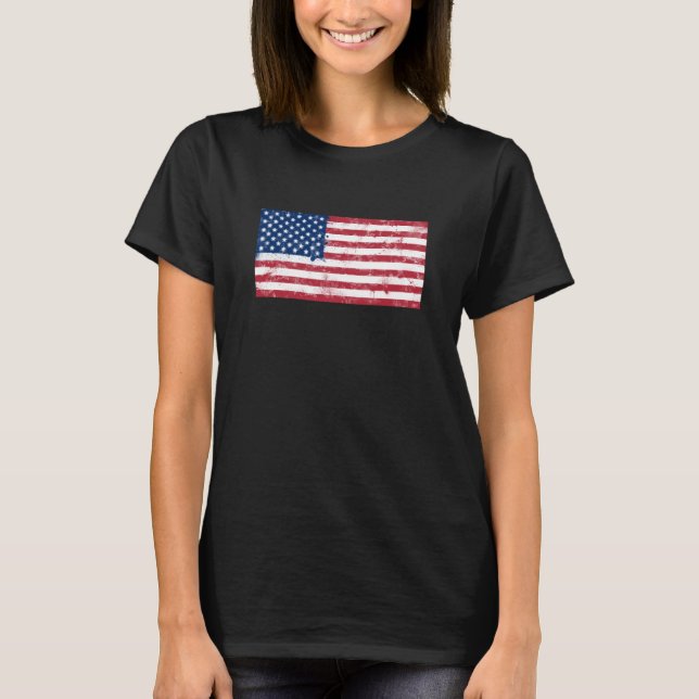 Splatter Painted American Flag T-Shirt (Front)