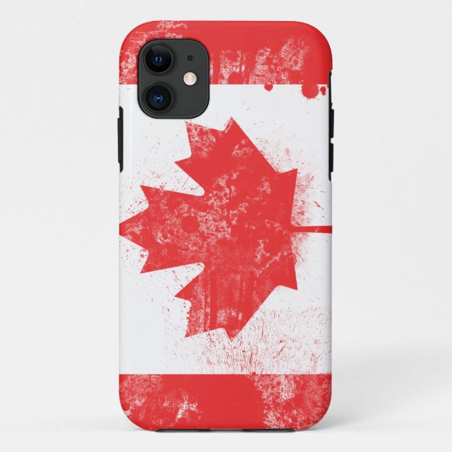Splatter Painted Flag of Canada Case-Mate iPhone Case (Back)