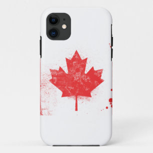 Splatter Painted Flag of Canada iPhone 11 Case