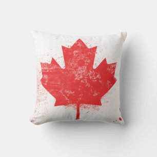 Splatter Painted Flag of Canada Cushion