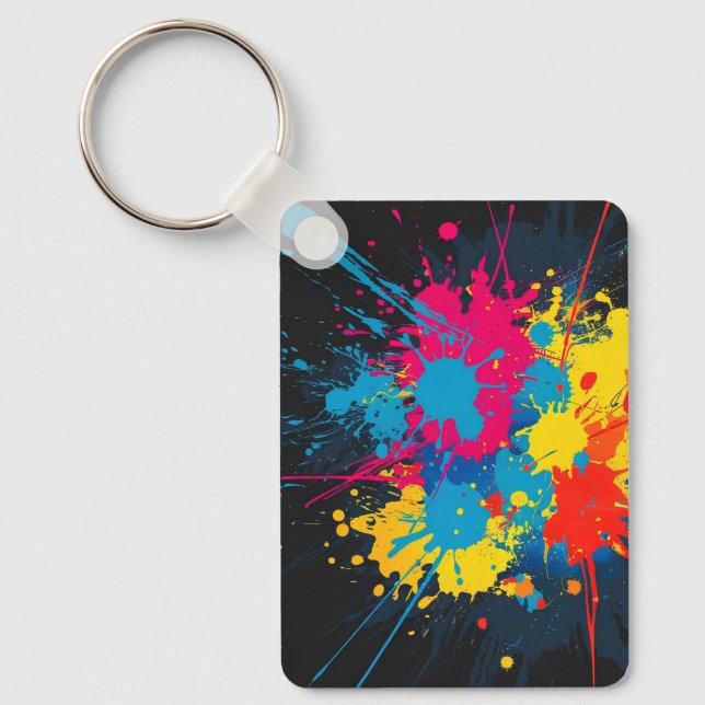 Splatter Pattern Keychain (Front)
