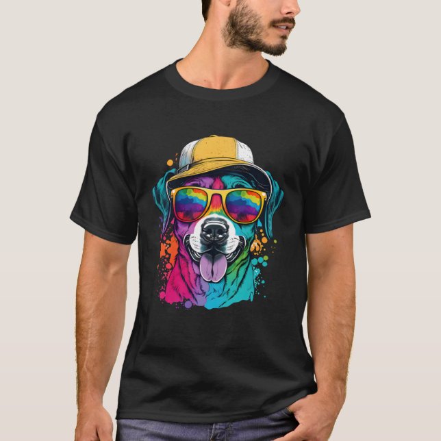Splatter Pup Abstract Dog Dog  Canine 24 T-Shirt (Front)