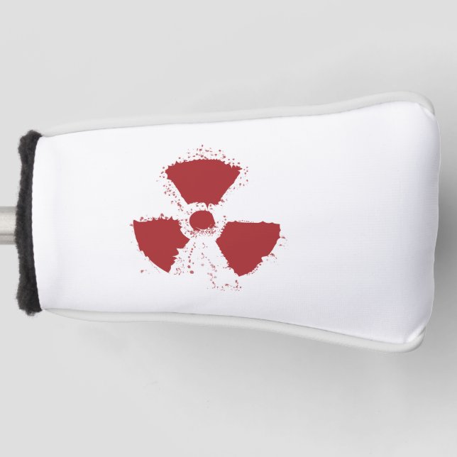 Splatter Radioactive Warning Symbol Golf Head Cover (Front)