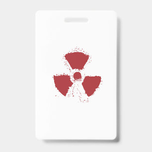 Splatter Radioactive Warning Symbol ID Badge