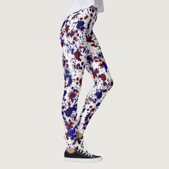 Splatter - Red and Blue Leggings (Right)