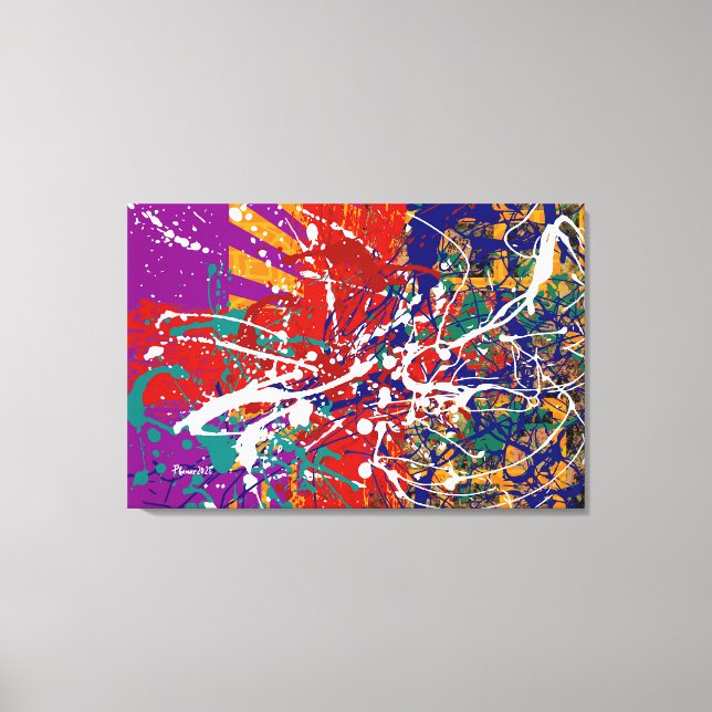 Splatter Stoked Stretched Canvas Print  (Front)