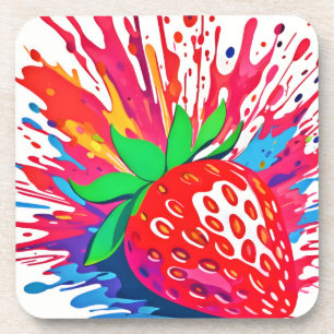 Splatter Strawberry Splash Coaster